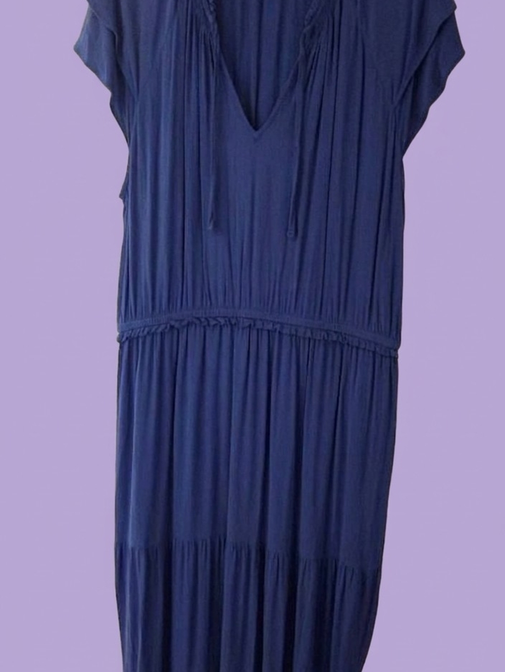 Old Navy V-Neck Tiered Maxi Dress with Elastic Waist